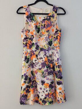 MAEVE ANTHROPOLOGIE floral print fit and flare sleeveless dress